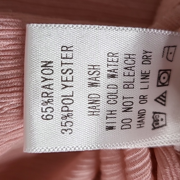 Dress Up Pastel Pink Crinkle Gauze Blouse Size Medium Bohemian Lightweight Top - Picture 9 of 11